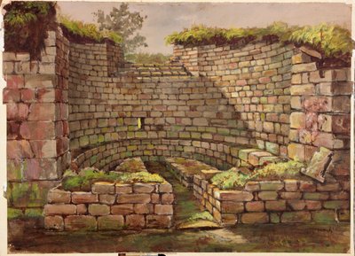 Eines der Gebäude in den Ausgrabungen am Fluss, Cilurnum von Charles Richardson
